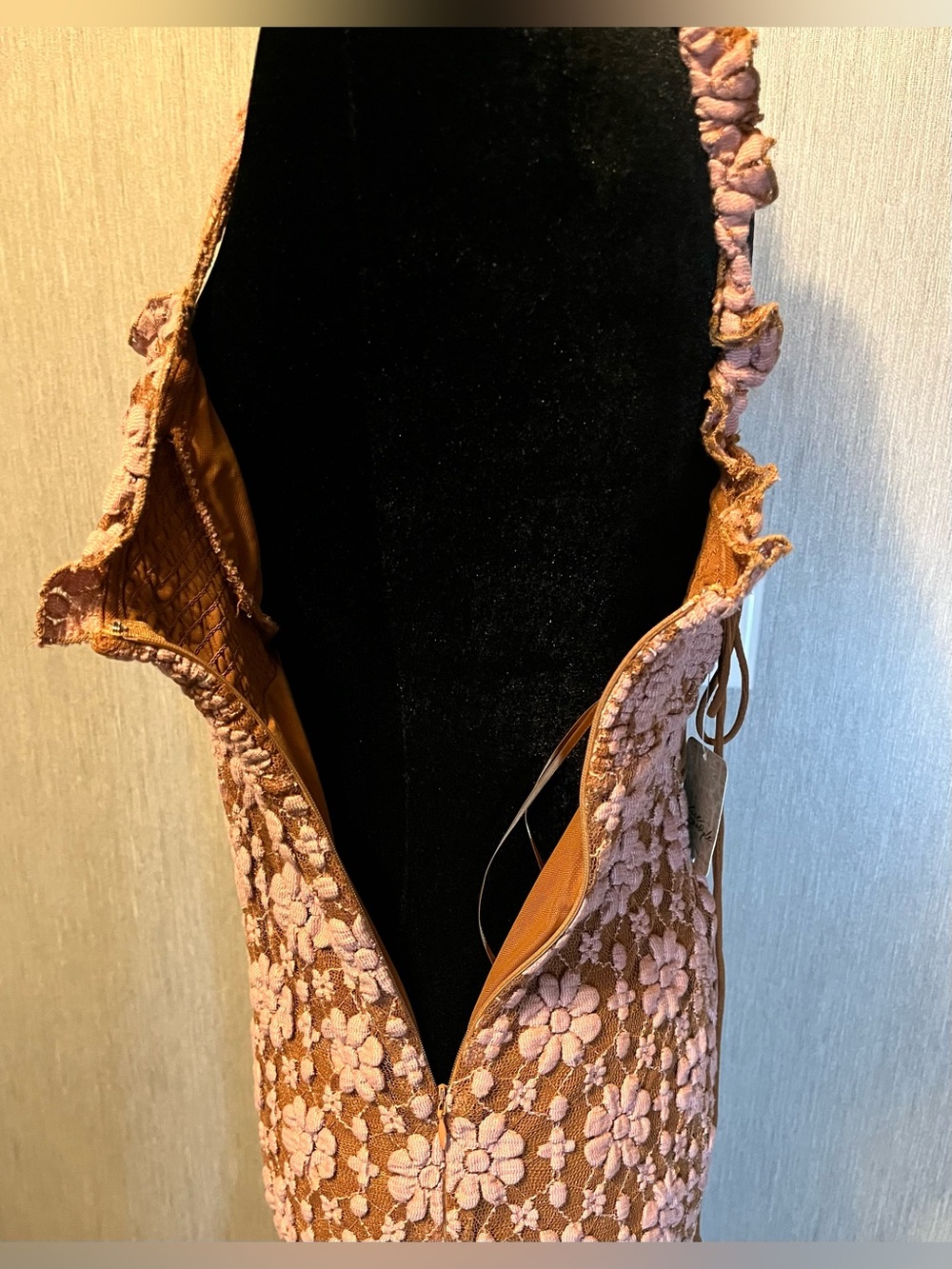 Free People Lucinda Midi Ginger Combo Dress size L - Picture 14 of 15
